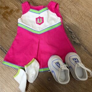 American Girl University Cheerleading outfit with socks and shoes fits Doll